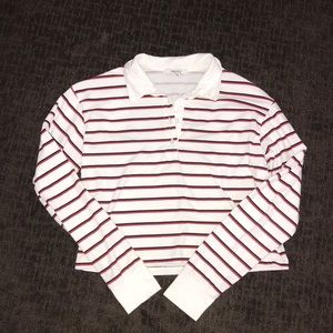 stripped polo crop top